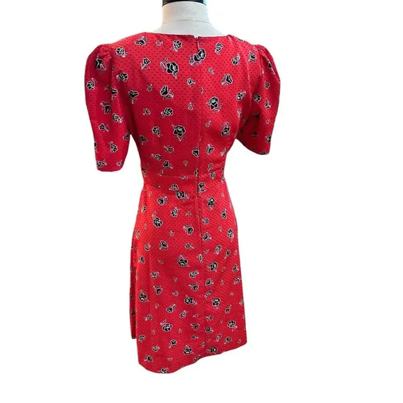 Hi There from Karen Walker Red Retro Puff Sleeve Mini Dress Size 4 - Picture 4 of 4